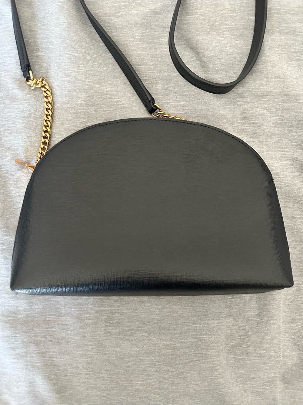 Kate Spade Morgan Double Zip Dome Crossbody Black Saffiano Leather Gold Chain - Picture 3 of 10